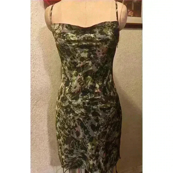 BP Cowl Neck Mini Dress in Black-Brown Floral Camo Size S - Picture 11 of 11